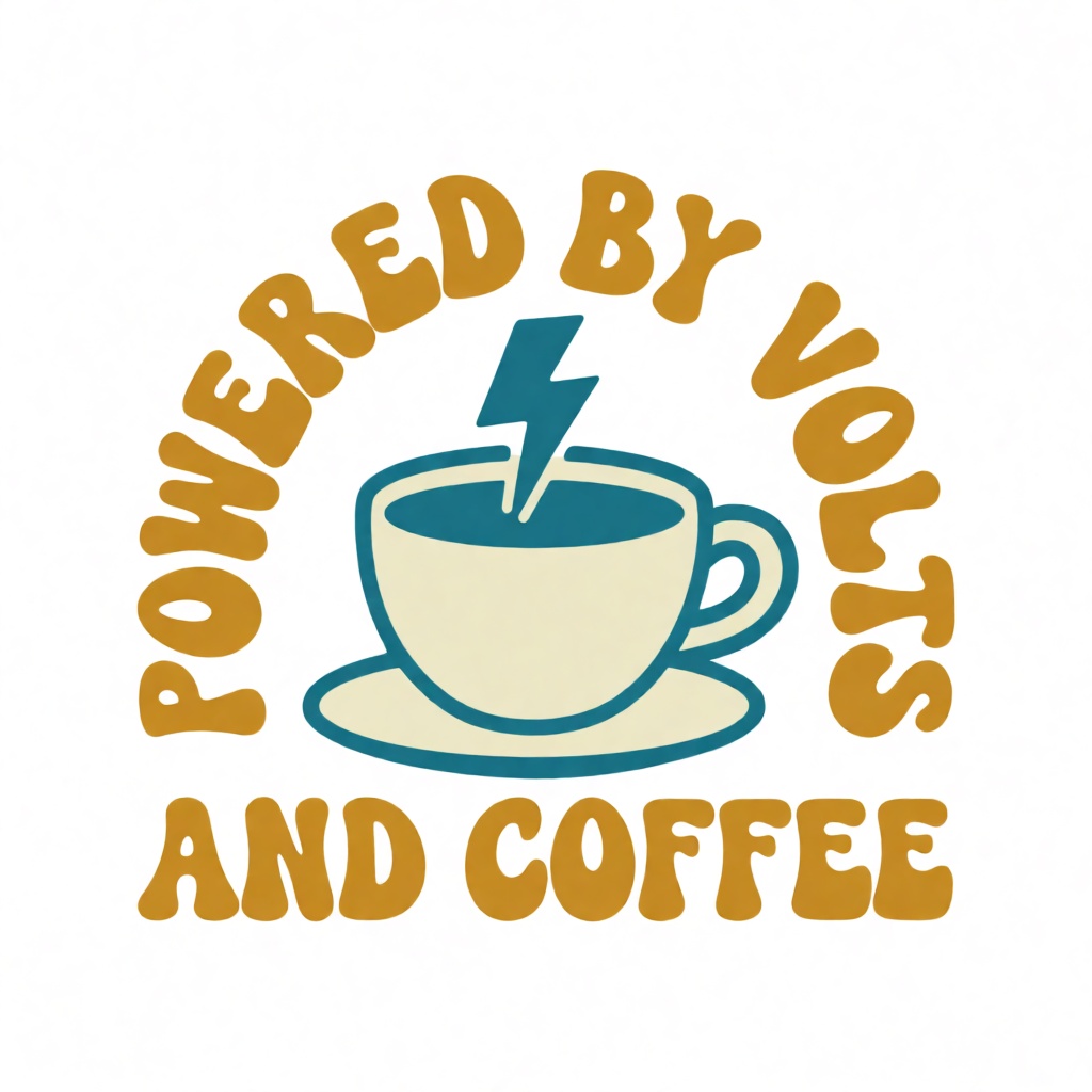 Powered by Volts and Coffee electrician design preview