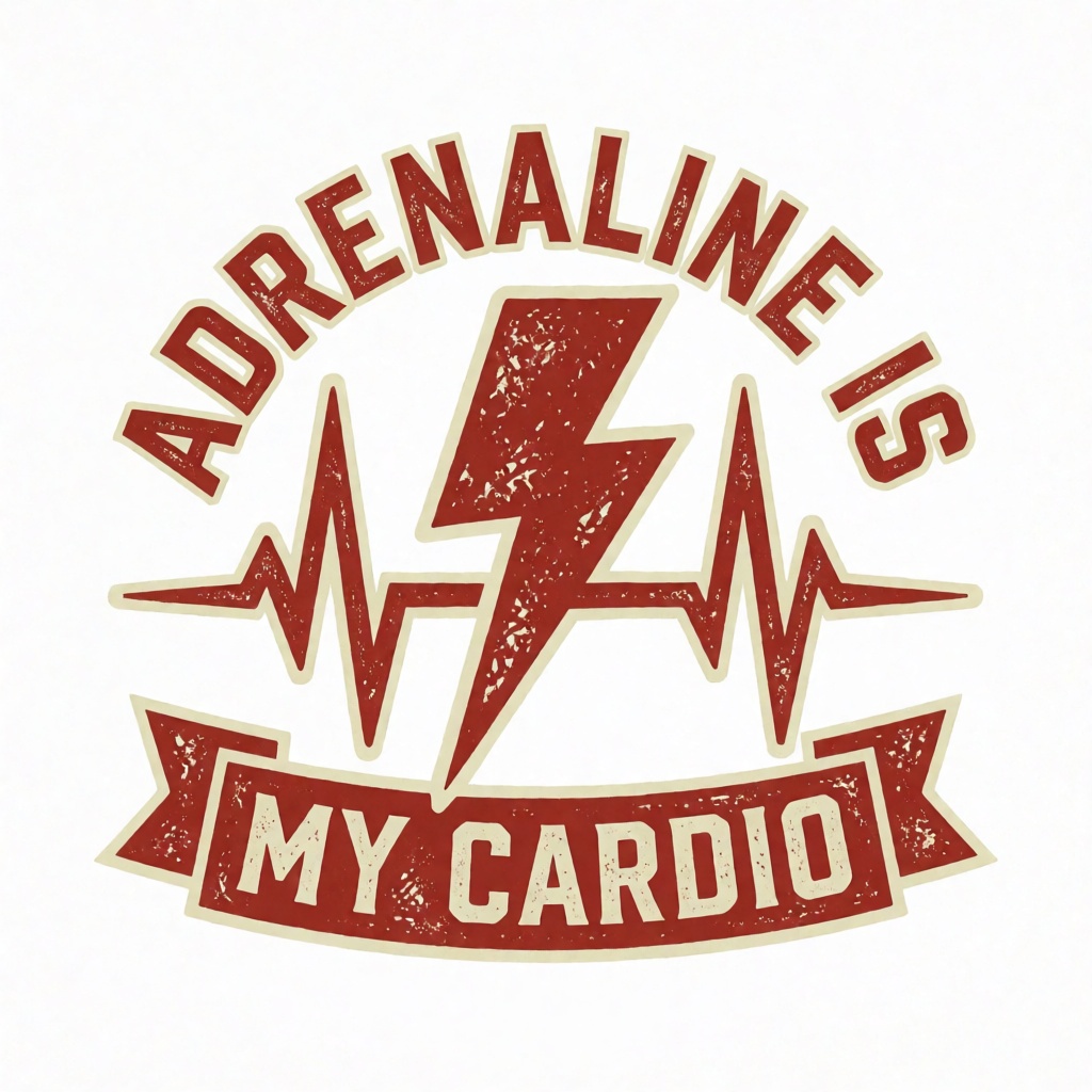Adrenaline Is My Cardio Scrubs & Sarcasm t-shirt design